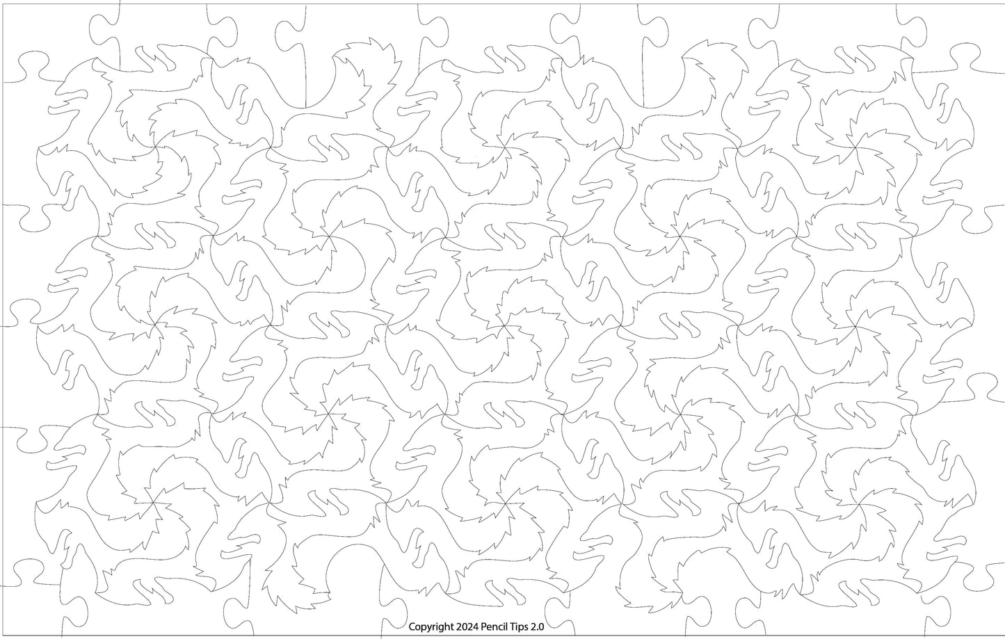 Puzzle Template - Fox Tessellation