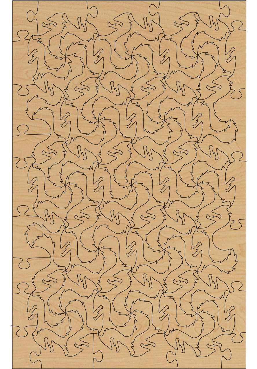 Puzzle Template - Fox Tessellation