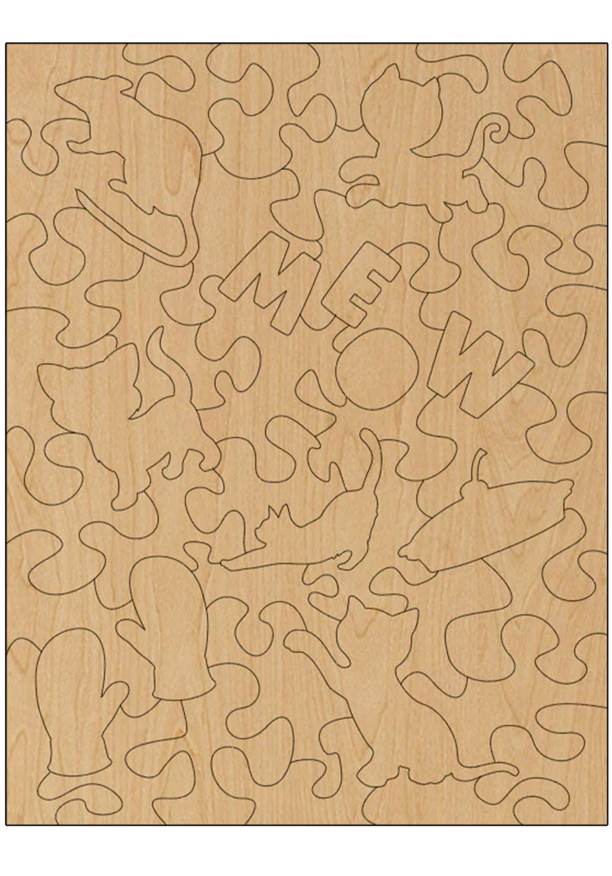 Puzzle Template - Kitten Fun