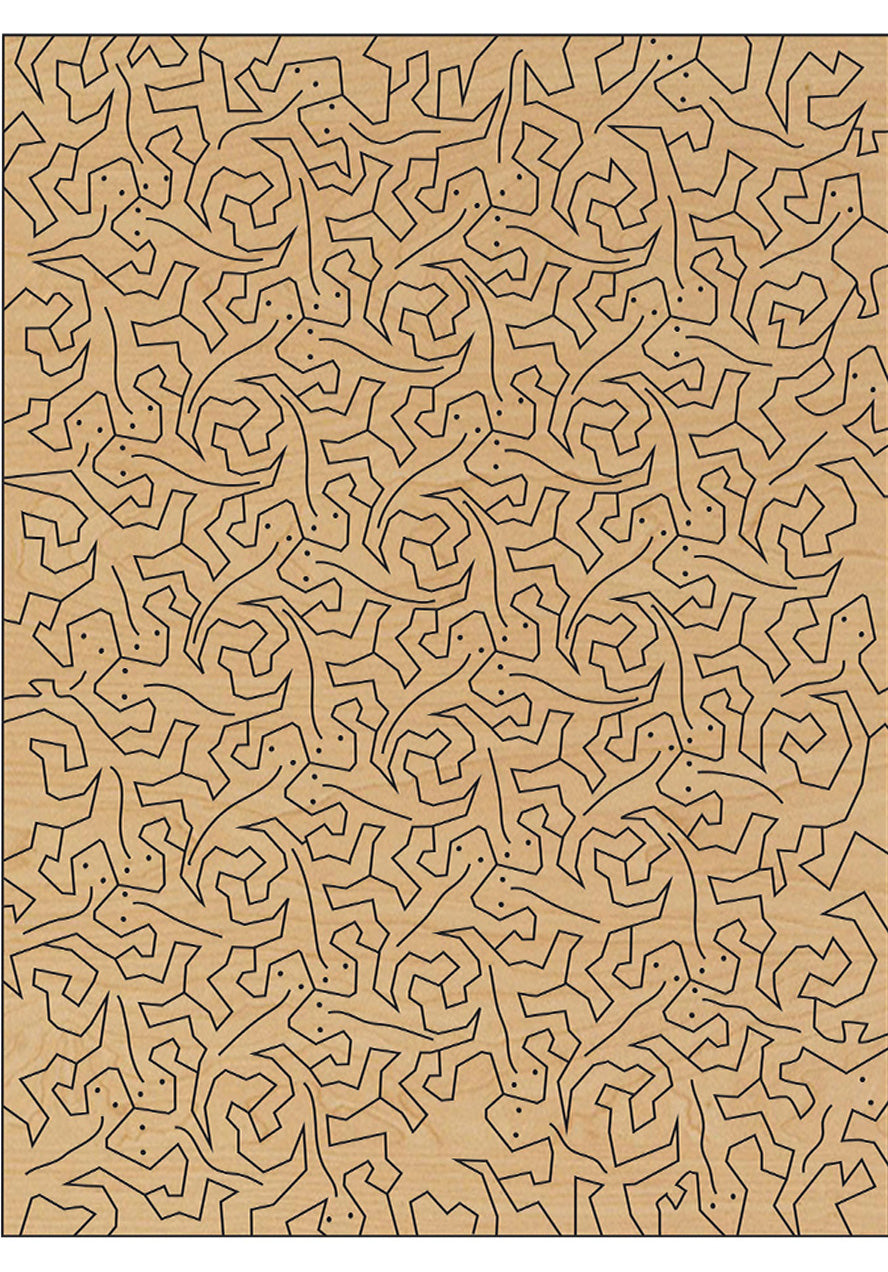Puzzle Template - Lizard Tessellation